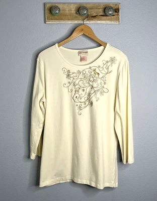Camiseta Top Toffee Apple Para Mujer Reno Dorado Navidad Invierno Marfil Talla XXL Foto 1 de 4