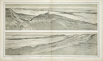 1882 ARIZONA GRAND CANYON - ПАНОРАМНЫЙ ВИД Оригинал (30x17,5) Кларенс Даттон - Изображение 1 из 4