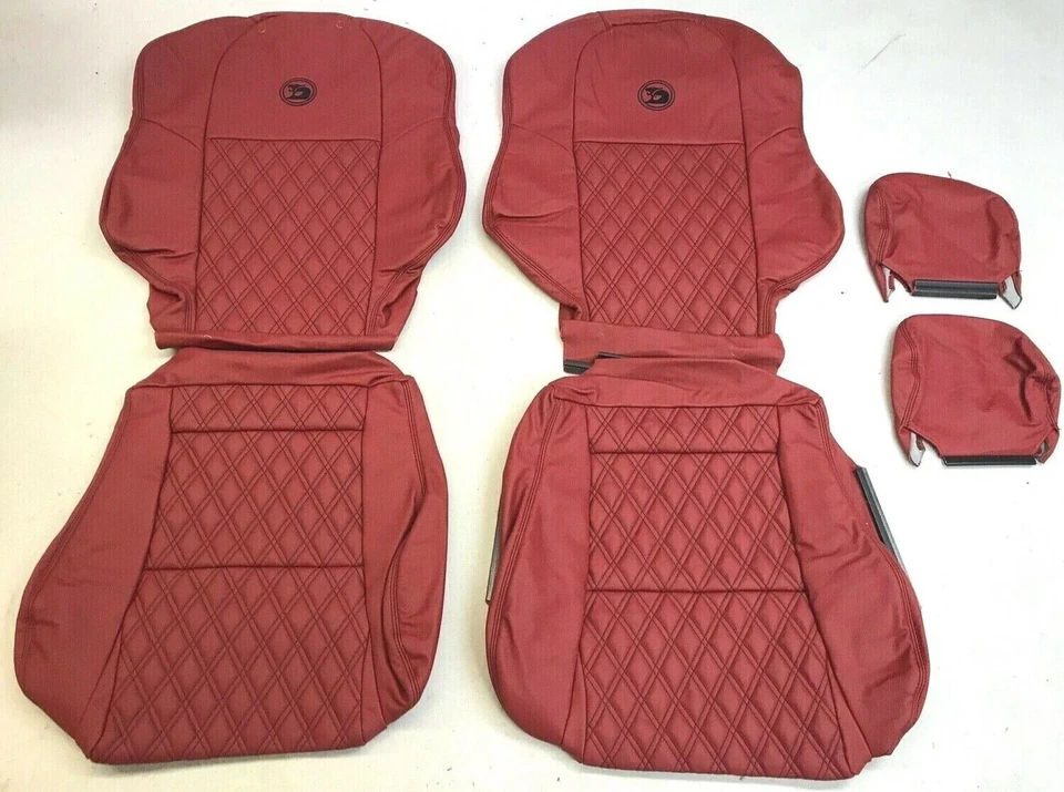 LEATHER SEATS TRIM KIT SKINS TO FIT HOLDEN VT/VX/VU/VY SS UTE RED HSV DIY INSTAL - image 1 of 1