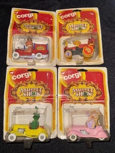4pc 1979 CORGI MUPPET SHOW KERMIT, FOZZIE, MISS PIGGY+ANIMAL #2030-33 CAR SET - Picture 1 of 12