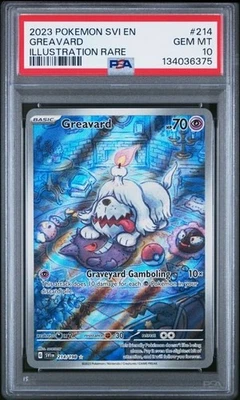 Greavard 214/198 PSA 10 Pokemon Scarlet & Violet Base 2023 Illustration Rare - Image 1 of 2