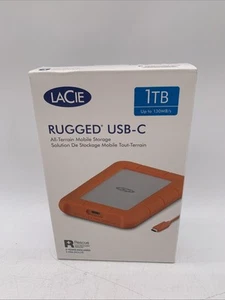 Lacie External Hard HDD Rugged STFR1000800 Usb-C 1TB Orange - Picture 1 of 6
