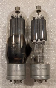 805 RCA Coppia Tubi Abbinati NOS Test Piastra Nera Lato Quadrato Foglio Getter #2 - Foto 1 di 14