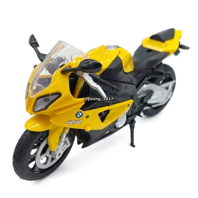 BMW S1000RR Motocicleta Modelo 1/12 Brinquedo Diecast Meninos Brinquedos Para Crianças Presentes Amarelo - Imagem 1 de 4