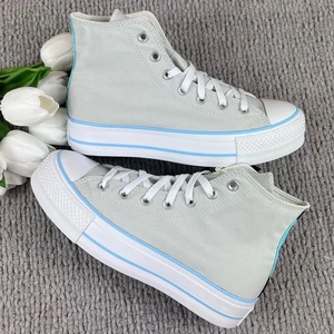 NEU Damengröße 8,5 maßgefertigter Converse hoher Plateauschuh Zebramuster Glitzer - Bild 1 von 10