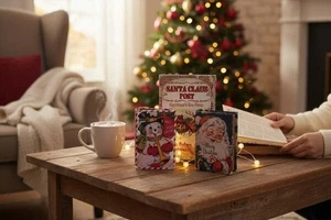 Nostalgic Christmas Book Boxes Retro Inspired Wooden Set of Three New 2025 - Picture 1 of 2