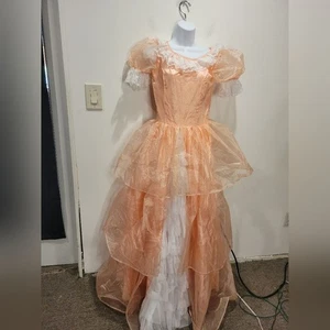 Chasing Fireflies Kids Size 4/6 Peach/white Southern Belle Gown Halloween Dress - Picture 1 of 5