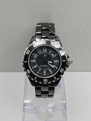 Reloj Isaac Mizrahi Live Cerámica Negro 35mm Cuarzo Batería Nueva 3ATM Japón Mujer Foto 1 de 4