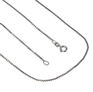 Damas/Mujeres Oro Blanco 9ct 20" Caja Eslabón Cadena - Imagen 1 de 8