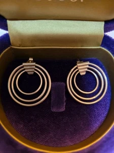 Nabco 14k Yellow Gold Triple Hoop Earrings 2g Vintage - Picture 1 of 7