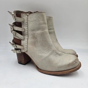 Freebird Womens Hermosa Light Gray Cream Leather Strappy Bootie Size US 12 - Picture 1 of 8
