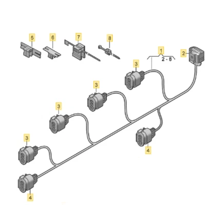2012–2015 Audi A6 Front Bumper Parking Sensor Wiring Harness Used OEM 4G5971095A - Image 1 of 4