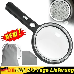 Lupe 30 LED Handlupe mit Licht 45 Fach Vergrößerungsglas, Leselupe für Senioren - Bild 1 von 17