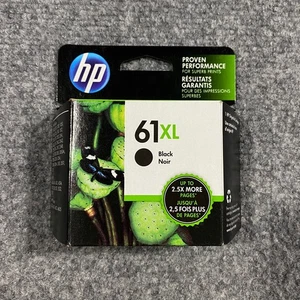 HP 61XL Black Ink Cartridge CH563WN Option 140 Genuine OEM New Sealed Exp 2021 - Picture 1 of 8