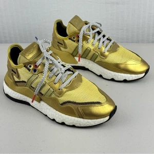 Adidas Original Women’s Nite Jogger Sneaker Gold Athletic Trainers Size 7.5 - Picture 1 of 9