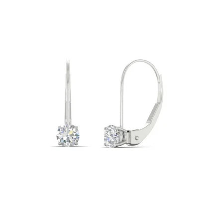 Lever Back Earrings For Women 1/2 To 2 Ct Lab Grown Diamond 14K Gold Earrings - Image 1 of 4