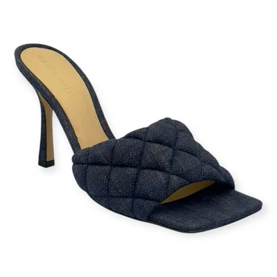 Bottega Veneta Sandalias Acolchadas 90 Cuero Tacón 90 39 En Denim Clásico Foto 1 de 4