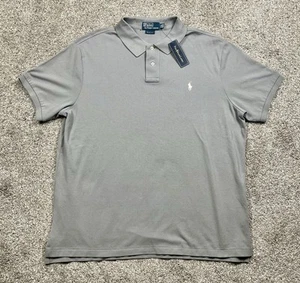 Polo Ralph Lauren Polo Slim Fit Mesh Hemd Grau Herren Gr. XXL Neu mit Etikett - Bild 1 von 5