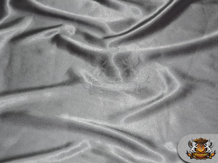 Tela lisa de crepé satinado PLATA / 60" de ancho / Se vende por yarda Foto 1 de 1