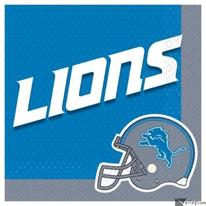 Detroit Lions Football 2-Ply Square Paper Luncheon Napkins, 16 CT, 13IN, Blue... - Picture 1 of 1