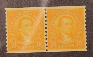 Scott 603 10 Cents Monroe OG MH Pair SCV $8.00 - Picture 1 of 1