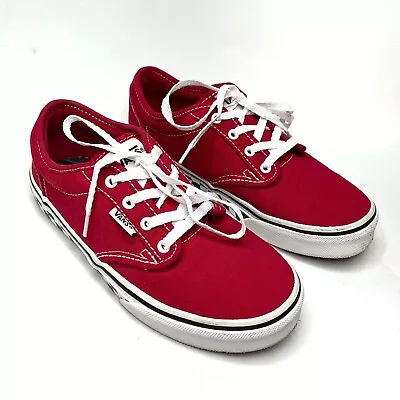 Vans Rojo Blanco Cuadros Parte Inferior Tenis Zapatos de Skate Clásicos Niños Jóvenes Talla 3 Foto 1 de 4