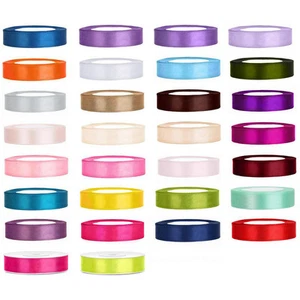 (0,06€/m) SATINBAND 25m x 12mm Hochzeit Dekoband Geschenkband Schleifenband - Bild 1 von 31