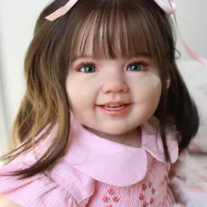 Bemalte 28 Zoll Reborn Baby Puppe fertig süß Kleinkind Mädchen mit handgerooteten Haaren Puppe - Bild 1 von 5