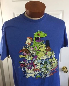 Nicktoons Small Blue T Shirt Distressed Look New Nickelodeon 90’s Characters - Picture 1 of 11