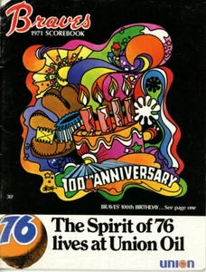 Atlanta Braves 100th Anniversary Unsigned 1971 Scorebook Program 43163 - Picture 1 of 2
