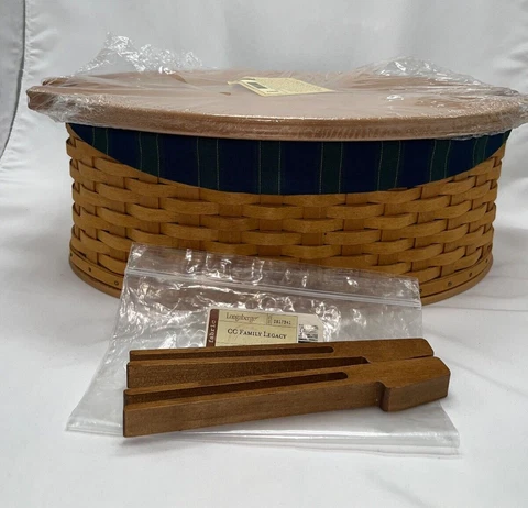 Longaberger Collectors Club Family Legacy Basket Protector Lid Fabric Liner Pins Cover