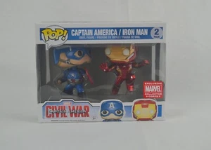 Funko Pop Marvel Civil War Captain American And Iron Man 2 PACK - Picture 1 of 6