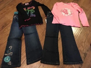 NWT~Girls size 6 slim Jeans & 6 / 6X Shirts~Bongo & Levi's Jeans~Peace & Love - Picture 1 of 2
