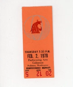 2 de febrero de 1978 Washington State Cougars baloncesto universitario - Imagen 1 de 2
