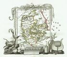 Denmark 1823 Madame Migneret - Perrot Antique Original Map