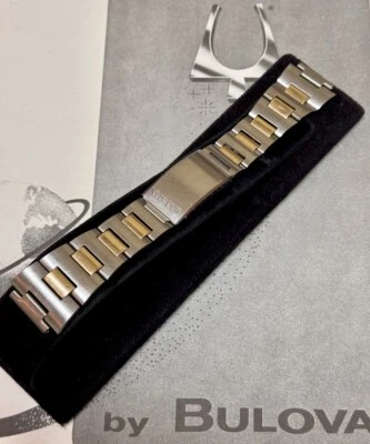 Long Kreisler Stelux flared link 2-tone vintage Bulova Accutron band 17.3mm ends - Image 1 of 4