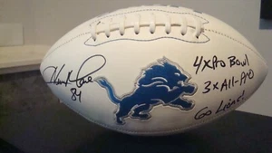 HERMAN MOORE AUTOGRAPHED DETROIT LIONS WHITE PANEL FOOTBALL SIGNED 4X PRO BOWL - Picture 1 of 5