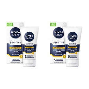 NIVEA MEN sensitive Gesichtspflege Creme Kamillen Sonnenschutz LSF15 2 x 75ml - Bild 1 von 11