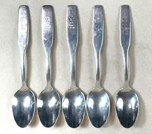 5 Souvenir Silver Plate Spoons Collectible Vintage Canada NDP BC Winnepeg - Picture 1 of 13