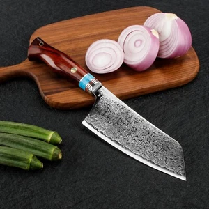 Cuchillo Nakiri de 6,3"" Damasco cuchillo cortador de acero hecho a mano barbilla vegetal - Imagen 1 de 7