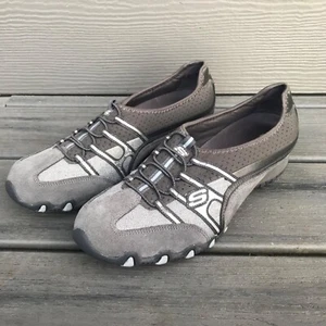 SKECHERS Sassies Heirloom Gray Silver Glitter Slip-on Leather Comfort Shoes 11 - Picture 1 of 12