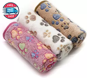 1 Pack 3 Puppy Dog Blankets Super Soft Warm Sleep Mat Fluffy Premium Fleece Pet - Picture 1 of 12