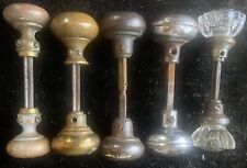 (10) Ten / 5 Sets Antique Vintage Steel Door knobs + (1)  Glass & Brass Pair