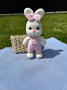 Crochet Bunny 11" Amigurumi Baby Gift Soft Toy Handmade Newborn Cute Baby - Picture 1 of 4