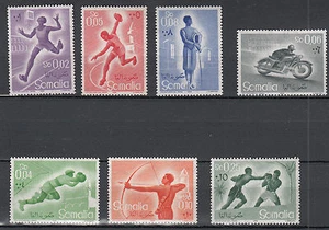 ITALIA Somalia Stamps AFIS SINGOLA ORDINARIA 1958 Sport 7 Cat. ss. 50/56 MNH** - Picture 1 of 1