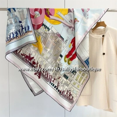 Sallys 70% Cashmere & 30% Silk Stole Parade Print Double Face Scarf Shawl 53" - Image 1 of 4