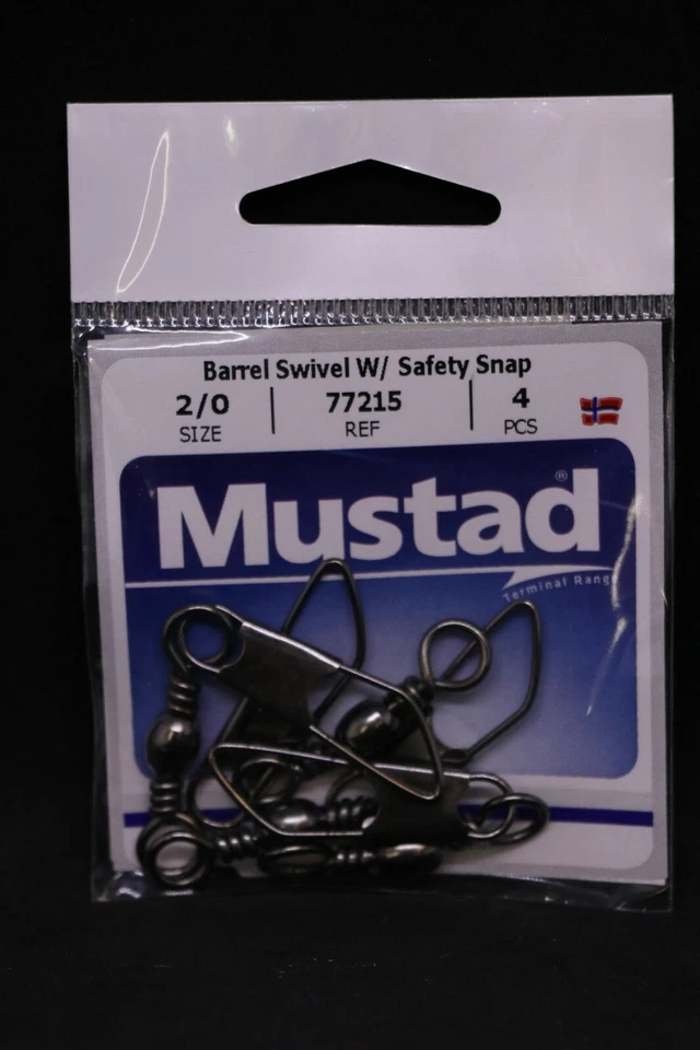 Mustad 77215 barril giratorio con broche de seguridad - tamaño 2/0 - paquete de prueba de 66 lb de 4 Foto 1 de 1