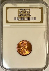 Top Pop 1949-D Lincoln Wheat Cent NGC MS67 Rich Lustrous Red PCGS List $1350.00 - Picture 1 of 4