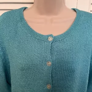 Cárdigan para mujer vintage Haymaker suéter grande azul caribeño agua nuevo con etiquetas - Imagen 1 de 7