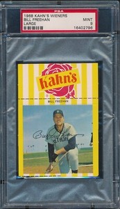 SET BREAK HIGH GRADE 1968 KAHN'S WEINERS PSA 9 BILL FREEHAN DETROIT TIGERS POP 8